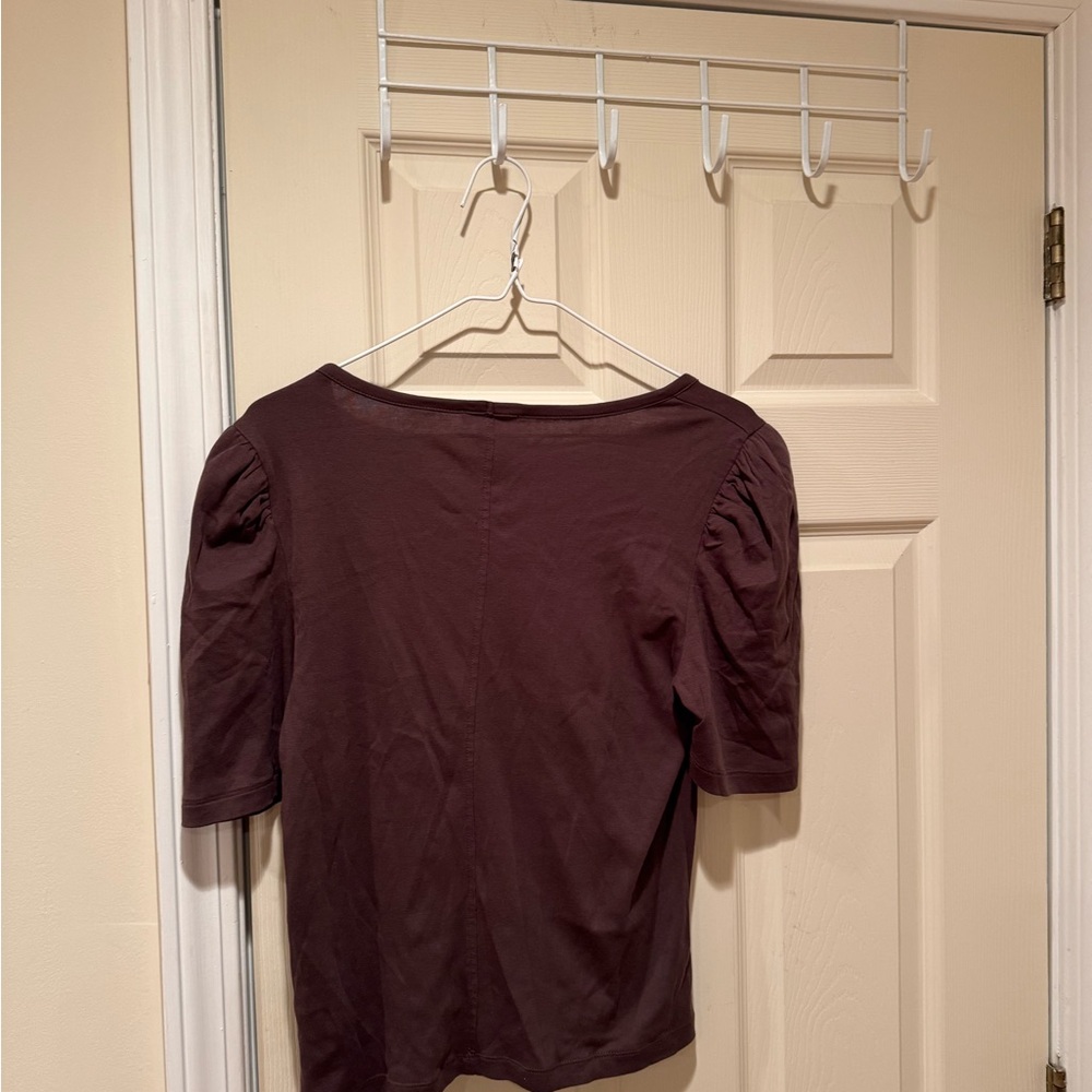 Madewell vibrant orange and chocolate brown Short Sleeve Tops - Picture 9 of 12